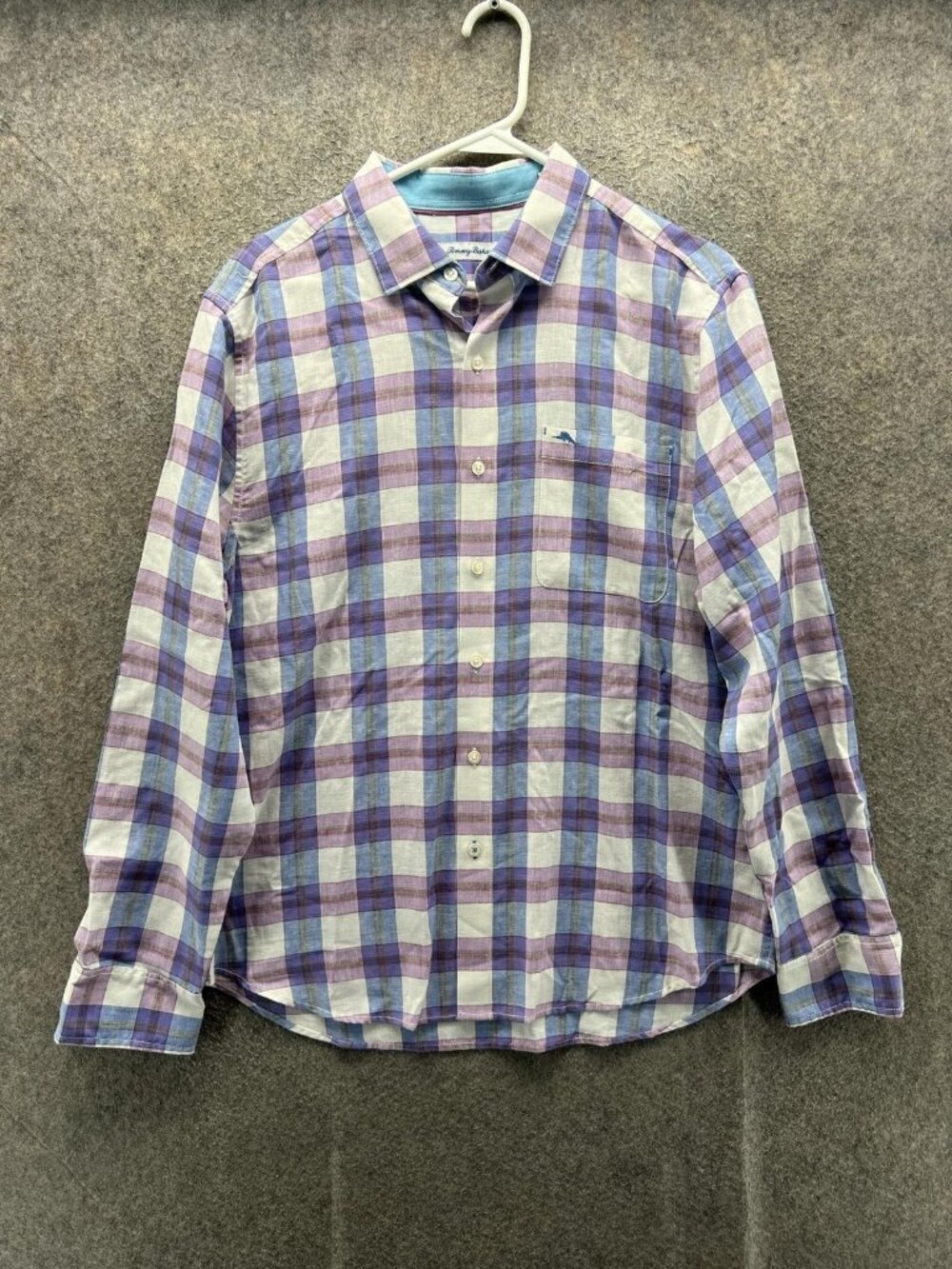 Tommy Bahama Shirt Men Medium Multicolor Plaid Long Sleeve Button Down Casual